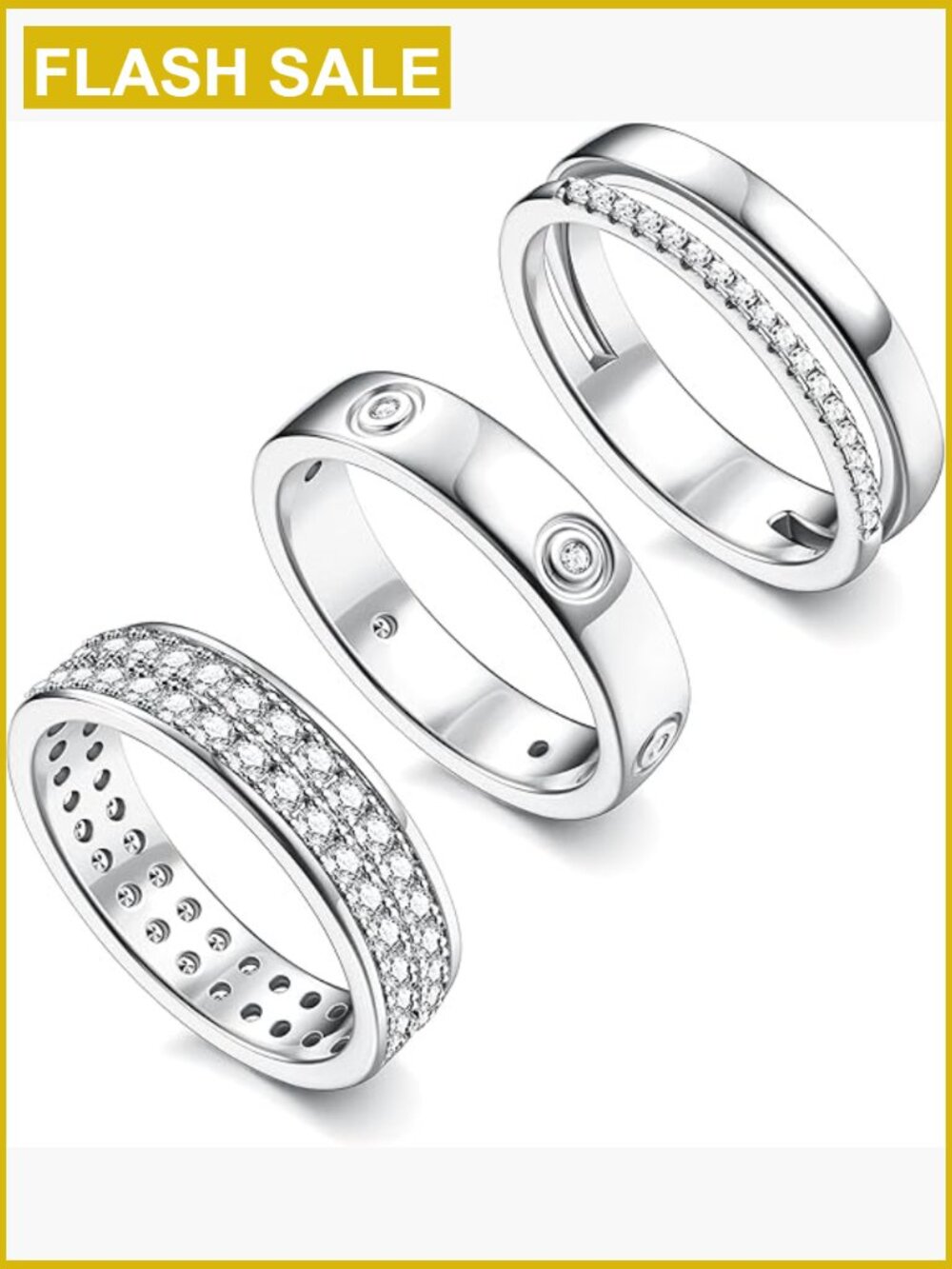 Stackable Ring Set - Cubic Zirconia 18K Gold Plated Non Tarnish